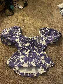 Boutique Purple & White Floral top