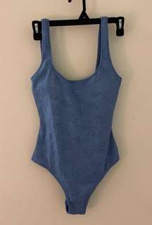 AERIE blue shell 1 piece bathing suit size S