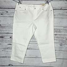 Talbots Woman NWT Size 18WP White Signature Slim Crop Jeans