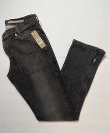 Charcoal Gray Wash Denim Zipper Skinny/Straight Jeans Sz 10