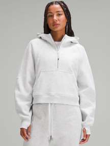 Scuba Oversized Half-Zip Hoodie Heathered Core Ultra Light Grey M/L