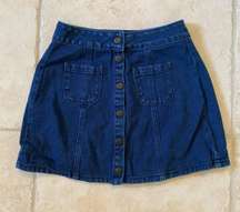 Vintage Denim Button Up Mini Skirt