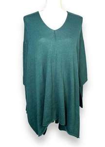 RDI Sleeved Poncho Sweater Enchanted Forrest Green NWT