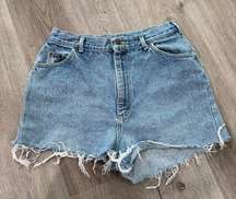 Lee Vintage Cut Off Denim Blue Jean Shorts Woman’s 16 Summer Raw Hem Frayed