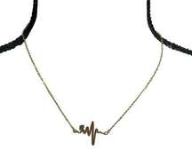 Brand New!! Heartbeat/EKG with heart rhythm necklace