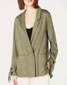 3/$50 NAKED ZEBRA Small Womens Green Tie Cuff‎ Blazer Jacket