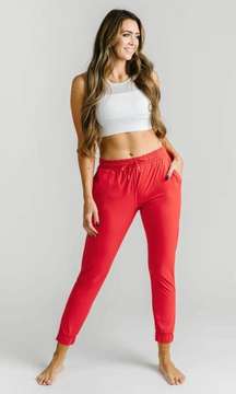 ZYIA Red Everywhere Zipper Joggers Size L