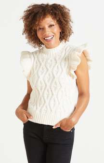 Ruffle Cream Sweater