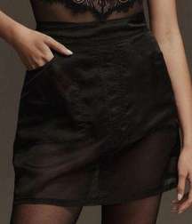NWT Pilcro Sheer Mini Skirt Black Size 4