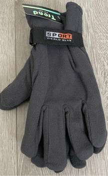 Trend Grey Ski Gear Fleece Sporty Winter Gloves