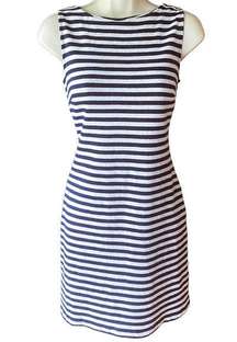 VALERIE BERTINELLI Blue & White Stripe Sleeveless Mini Dress ~ Women's SMALL