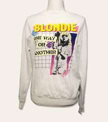 NWOT Blondie Sweatshirt Sweater Pullover White One Way Or Another Punk Pop New