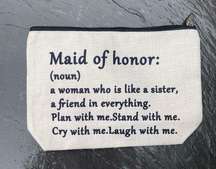 Maid of honor mesh zipper bag