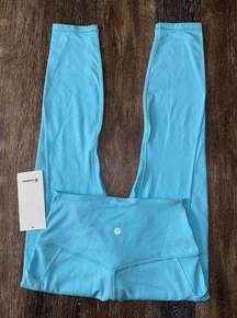 Lululemon Align High Rise With Pockets 25” Cyan Blue, Double Lined Size 8 NWT