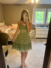 Patterned Green Dress