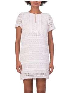 Margaret O’Leary White Lace & Fringe Dress