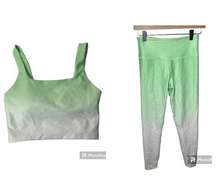 Ellie Green White Gradient Leggings and Sports Bra -2 Piece Set Size Small