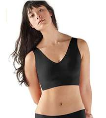 True & Co. Bra Women's XS True Body V-Neck Bralette Buttery Soft Comfort Black