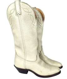 Laredo 31603 Ivory Cream Leather Cowboy Western Cowgirl Pointed Boots Booties 6M