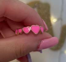 hot pink mini heart ring band