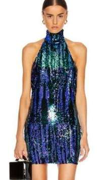 NEW ALIX NYC Sedgwick Sequin Halter Open Back Mini Dress