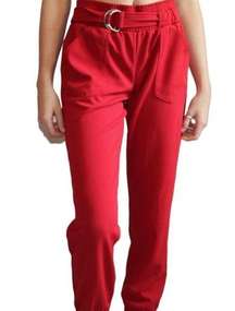 ✨Jolt Red Jogger Belted Pants✨