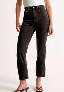 Ankle Straight Ultra High Rise Jeans in Washed Black Size 27