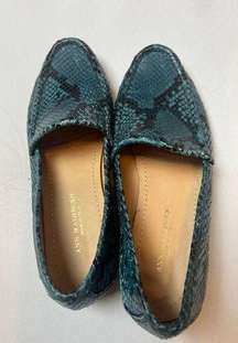 Ann Mashburn Blue Green Python Loafers Sz. 36 Made in Italy (US 5.5)