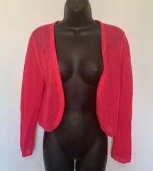 Talbot's Hot Pink Net Cropped Cardigan