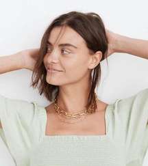 NWT Madewell Paperclip Chain Necklace In Vintage Gold