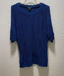 I.N Studio blue sweater top women short sleeve. Size Medium.