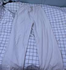 Cream Wide Leg  Sweat Pants