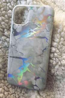 White holo marble phone case