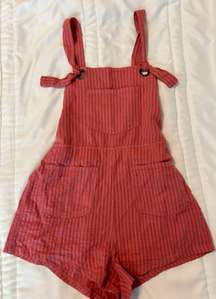 Pink Linen Overalls/ Romper