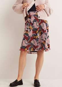 Boden Crinkle Bias-Cut Skirt petal stamp print size 10 new with tags