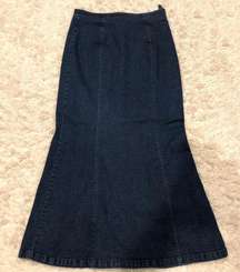 Dark Wash Denim Maxi Skirt