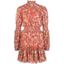 Rosewell Tiered Floral Smocked Jacquard Mini Dress