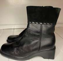 Black Leather Ankle Boots Size 5.5