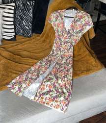 3/$35 ✨ & Other Stories Plissé Floral Pleated Sleeveless Midi Wrap Dress