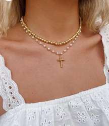 Pearl Cross Necklace 