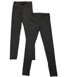 Felina Black 2 Pairs Wide Waistband Sueded Leggings Size Small