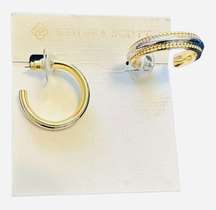 Kendra Scott Hoofprint Trim Hoop Earrings in 14k YG & Rhodium Plate Brass NWT$65