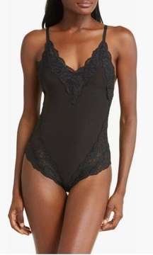 We Are HAH Back Off Bodysuit Lingerie In Black Noir Small NWT