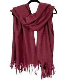 NEW Liz Claiborne Wrap Burgundy Pashmina With Fringe Soft Shawl Scarf Winter