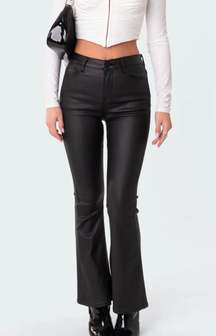 Petite Luna Faux Leather Flare Jeans