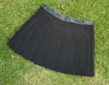 Y2K black pleated tennis skirt