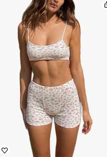 Floral Crop Top And Shorts Set