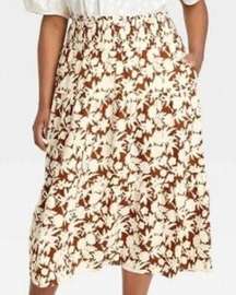 Universal Threads Skirt Cotton Cottagecore Printed Midi Skirt Size 4X