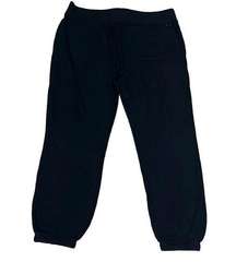 n:philanthropy Womens Large Distressed Jogger Sweatpants Black Pockets NWT