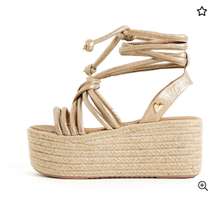 Nataly Mendez Platform Espadrille In Gold